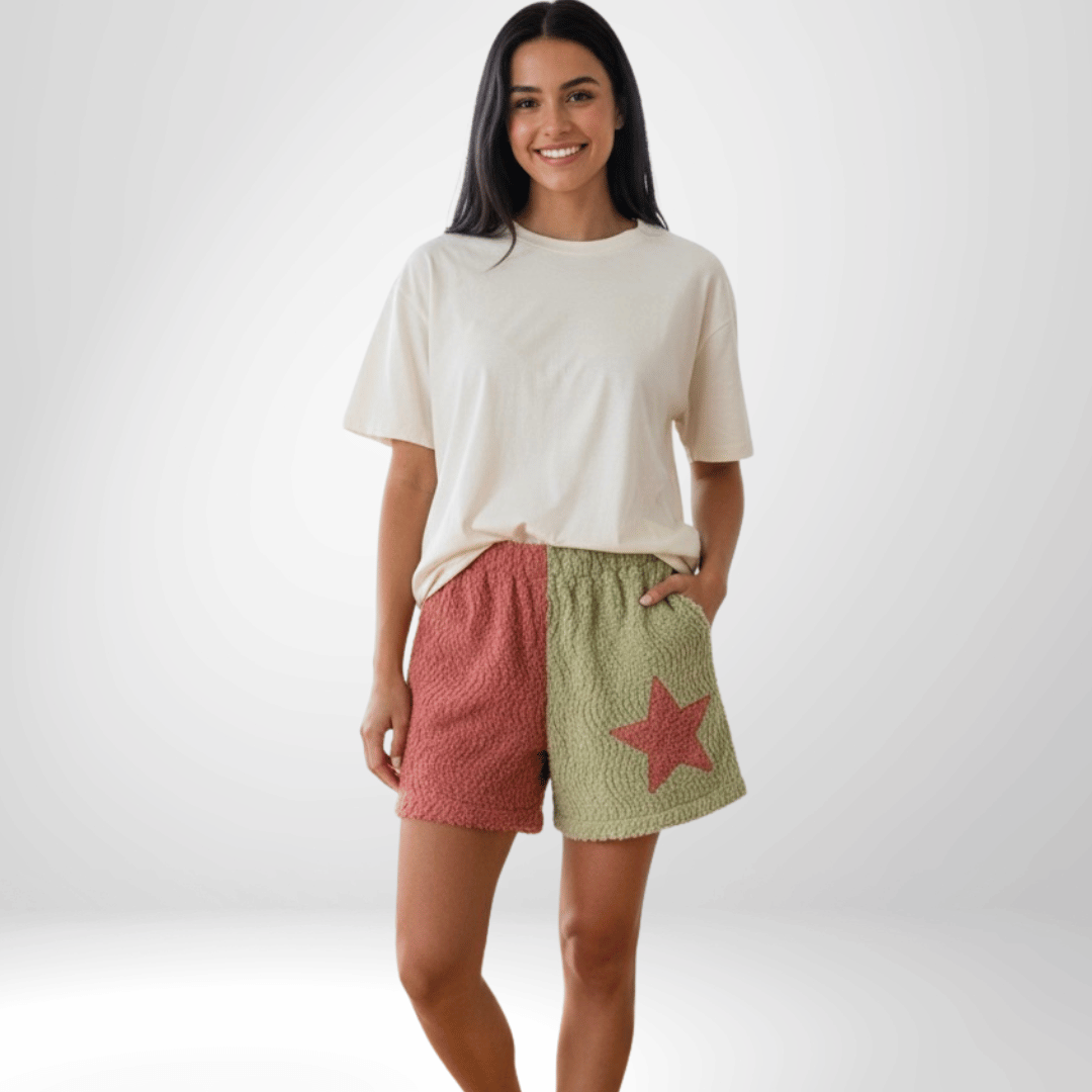 Women's Mid-Length Chenille Cotton Shorts - Perfect for Relaxing