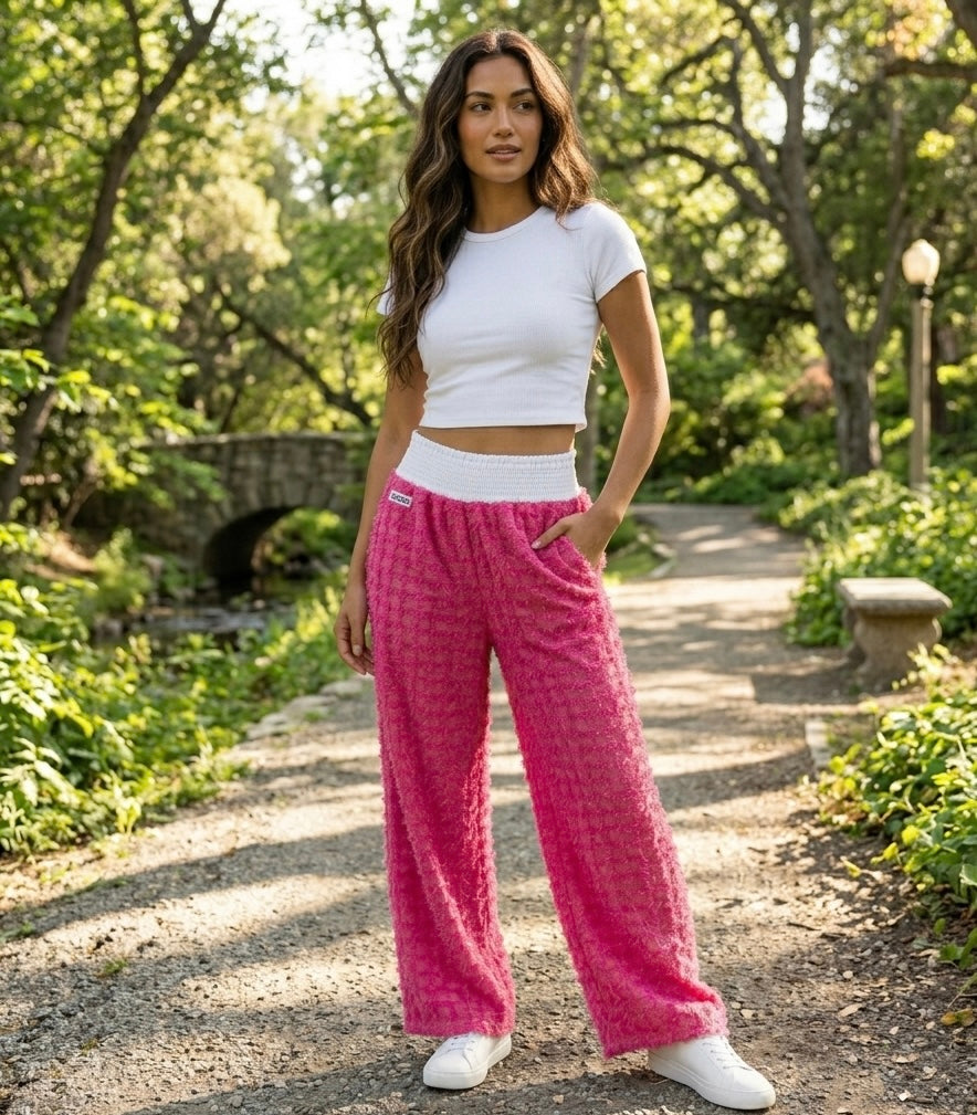 Women’s Full-Length Cotton Chenille Pants | Luxury All-Season Lounge Trousers