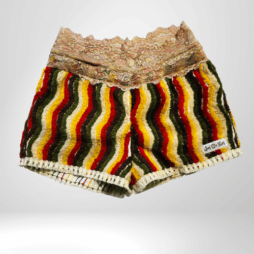 Girls' Lace Trim Chenille Cotton Shorts - Sweet & Cozy