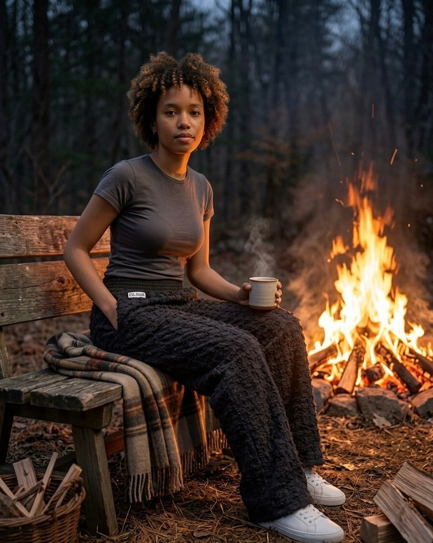 Women’s Full-Length Cotton Chenille Pants | Luxury All-Season Lounge Trousers