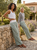 Women’s Full-Length Cotton Chenille Pants | Luxury All-Season Lounge Trousers