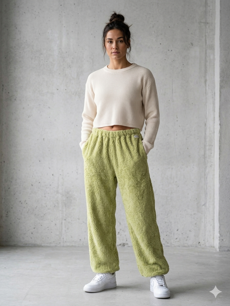 Women’s Full-Length Cotton Chenille Pants | Luxury All-Season Lounge Trousers