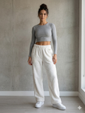 Women’s Full-Length Cotton Chenille Pants | Luxury All-Season Lounge Trousers
