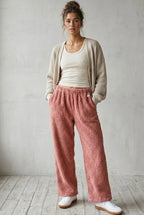 Women’s Full-Length Cotton Chenille Pants | Luxury All-Season Lounge Trousers