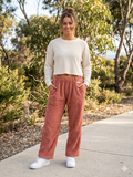 Women’s Full-Length Cotton Chenille Pants | Luxury All-Season Lounge Trousers