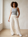 Women’s Full-Length Cotton Chenille Pants | Luxury All-Season Lounge Trousers