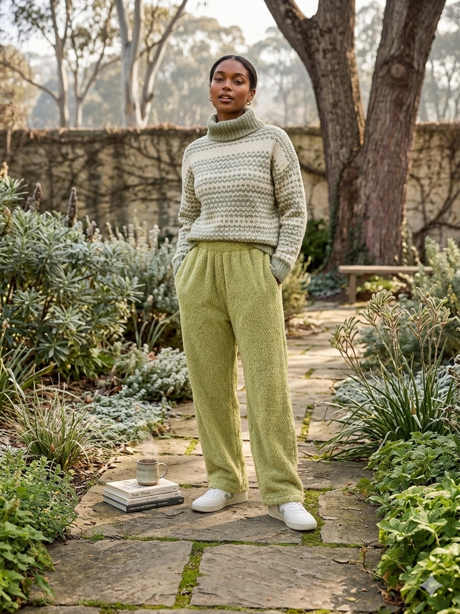 Women’s Full-Length Cotton Chenille Pants | Luxury All-Season Lounge Trousers