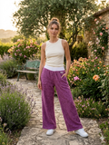 Women’s Full-Length Cotton Chenille Pants | Luxury All-Season Lounge Trousers