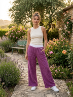 Women’s Full-Length Cotton Chenille Pants | Luxury All-Season Lounge Trousers