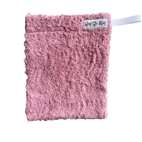 Dual-Sided Chenille Makeup Remover, Cleansing & Shower Mitt – Pink