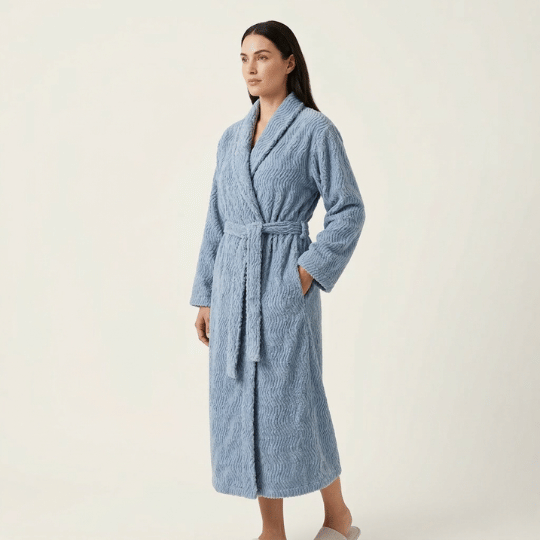 Women's Luxurious Chenille Cotton Robe - Cozy Bathrobe & Loungewear