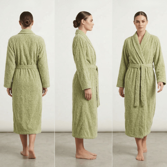 Women's Luxurious Chenille Cotton Robe - Cozy Bathrobe & Loungewear