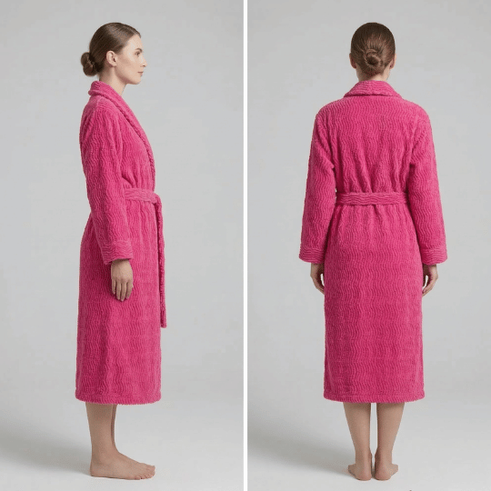 Women's Luxurious Chenille Cotton Robe - Cozy Bathrobe & Loungewear