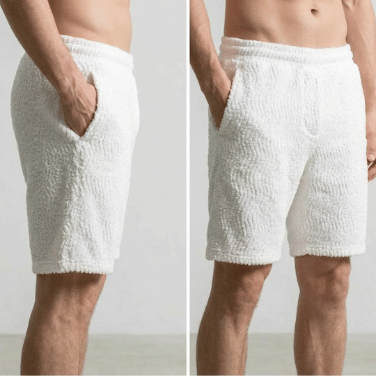 Men's Soft Chenille Cotton Lounge Shorts - Casual & Comfortable